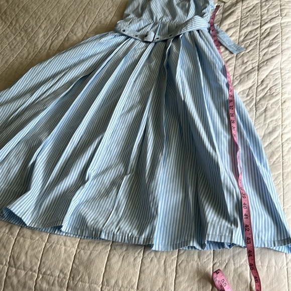 A New Day Blue and White Striped Dress with Belt - Picture 5 of 9